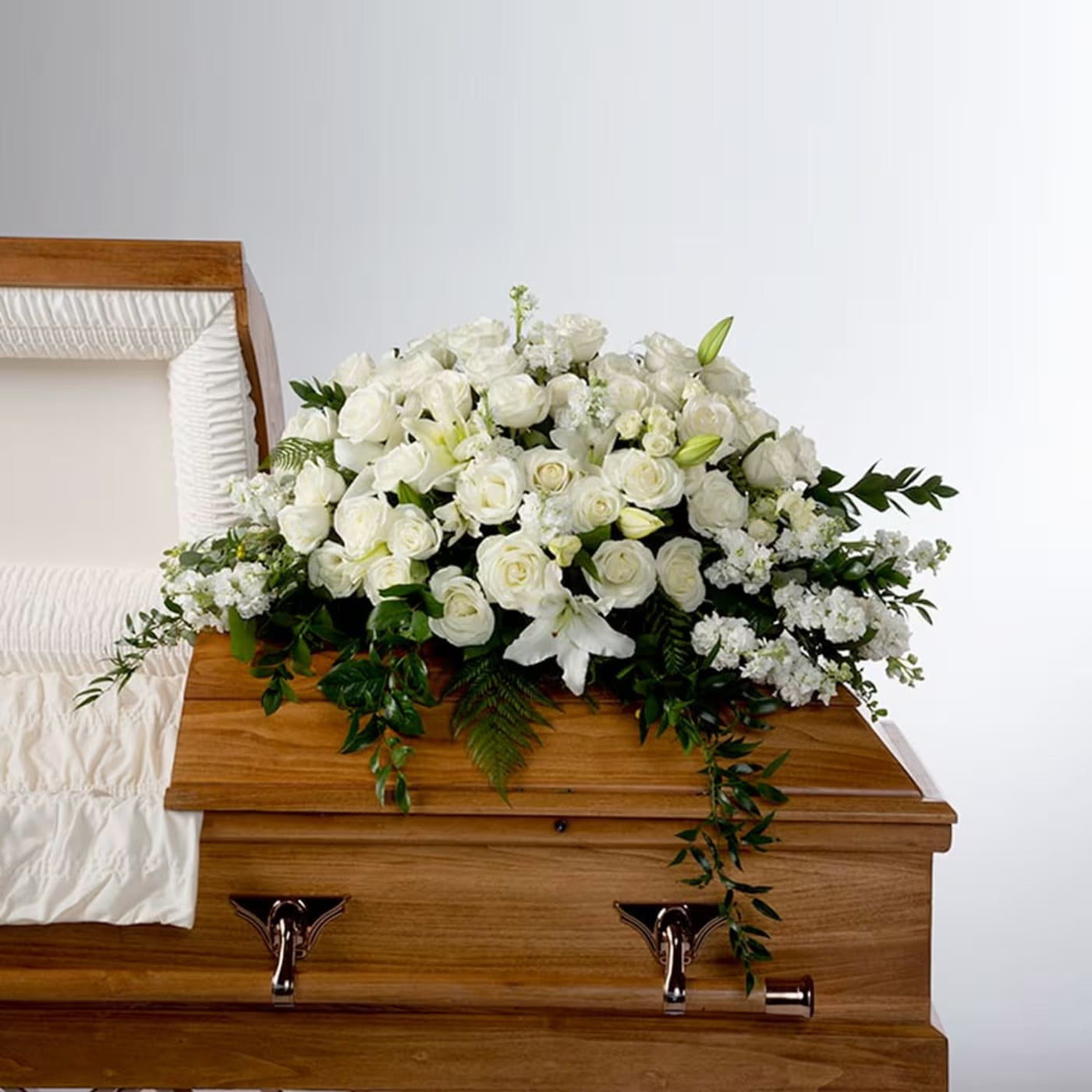 Ivory Garden Casket Spray